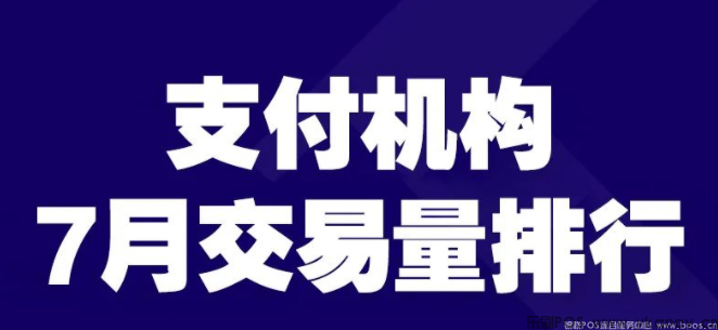 三方支付公司7月POS交易量排名(图1)